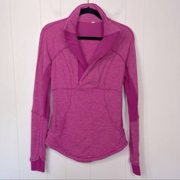 Lululemon Athletica Pink Base Runner Half Zip Pull - Picture 3 of 13